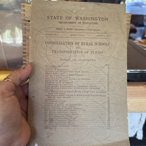 1911 Washington State Dept of Education ländliche Schule Konsolidierungsbuch - Bild 3 von 16