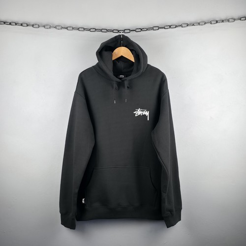 Stussy Hoodie Large schwarz Oversize Damen mit Hund Grafikdruck Vintage Street Herren - Bild 2 von 10