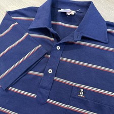 Grand Slam Munsingwear Men  s Medium Penguin 70s/80s Vintage Striped Polo Shirt