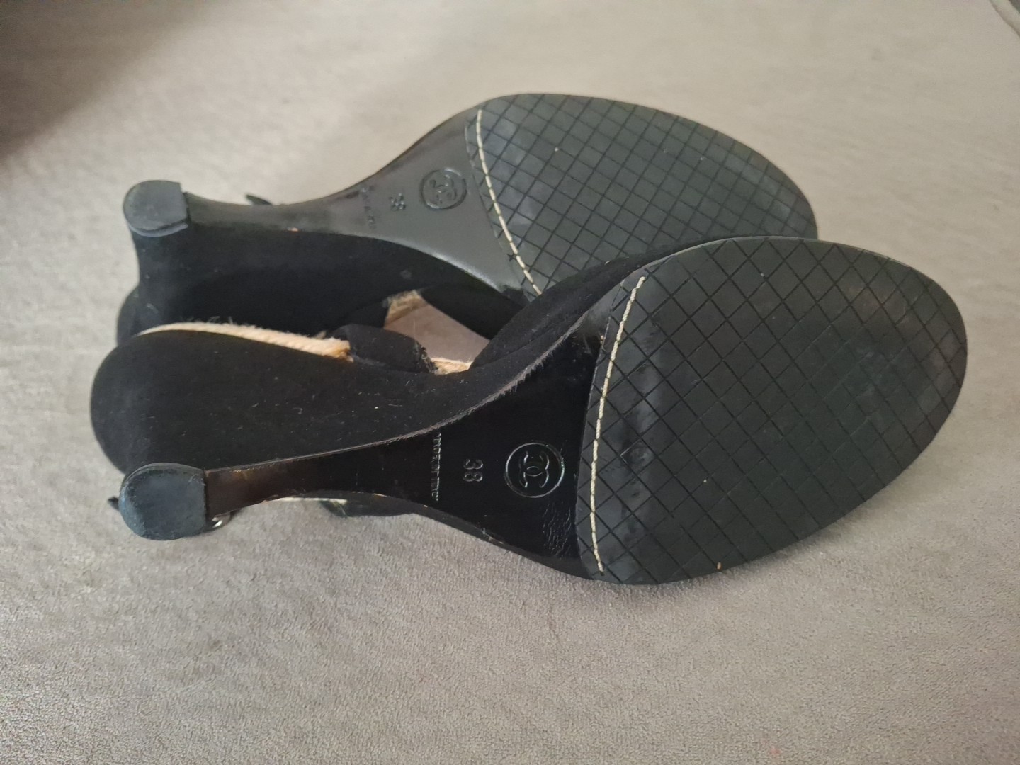 SAOLA CHANEL Camelia COCO sandali suola zeppa mules donna EU 38 US 7