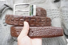Brown Genuine Crocodile Hornback Leather Skin Men's Belt W 1.3 inch #T26