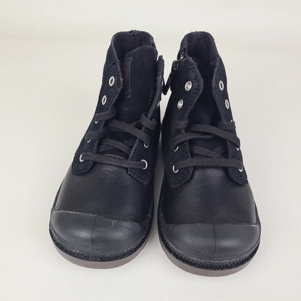🚨 Botas Palladium 22355046 Pampa Hi Infantes Niño Pequeño Negro Cuero Oscuro Talla 8 Foto 4 de 4