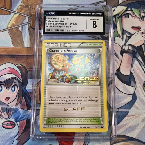2016 Pokemon Champions Festival English Black Star Promo XY176 STAFF CGC 8 NM-M