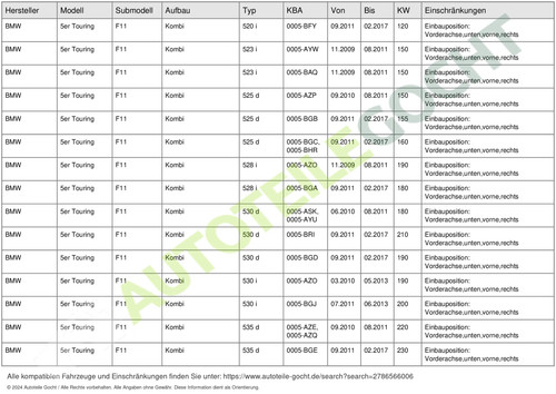 Querlenker für BMW F10 F11 09-18 Vorne Rechts Beifahrerseite Lemförder 3621501 - Photo 9/10