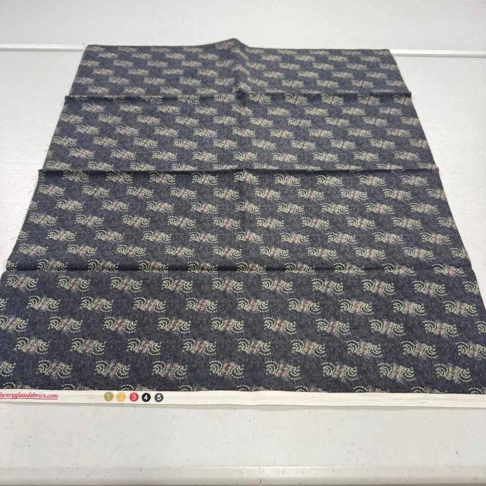 Henry Cristal Acolchado Tela Algodón Negro Paisley Remolinos 18x43 Foto 2 de 4