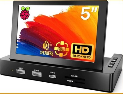 ROADOM 5 Mini Monitor with Raspberry Pi Mount Holes  USB HUB, Type-C