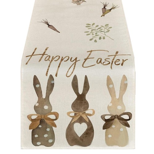 Elegant Seasonal Spring Tablerunner with Playful Bunny Pattern for Home Use - Picture 9 of 20