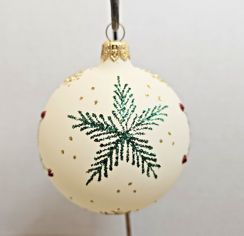 PIER 1 Romania Hand Painted Glass Ball Christmas Ornament - Picture 4 of 8