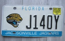 Florida Jacksonville Jaguars License Plate October 2006 sticker