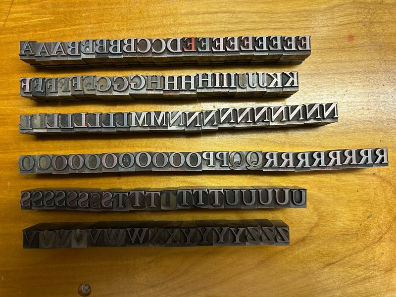 120 Pieces Metal Foundry Type - Letters Approx. 3/8” High - Font Unknown