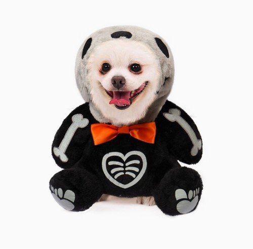 Cute Skeleteddy Bear Small Dog Costume Outfit Size Xs 8"-11.8" Black / Grey - Picture 3 of 7