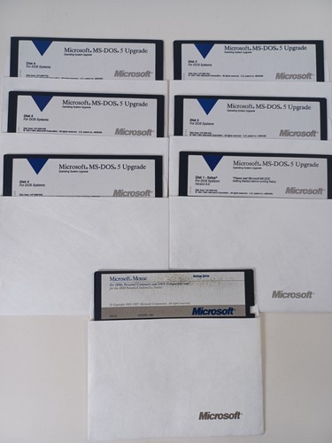 Vintage Microsoft MS-DOS 5 Upgrade 5,25" (6) Disketten + Maus Setup Disk - Bild 1 von 4