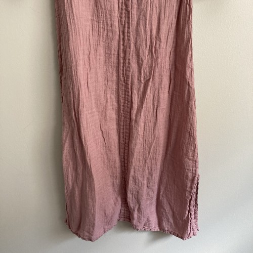 Grizas Womens Size Small 100% Linen Pink Midi Dress Woven Relaxed Lagenlook - Picture 10 of 11