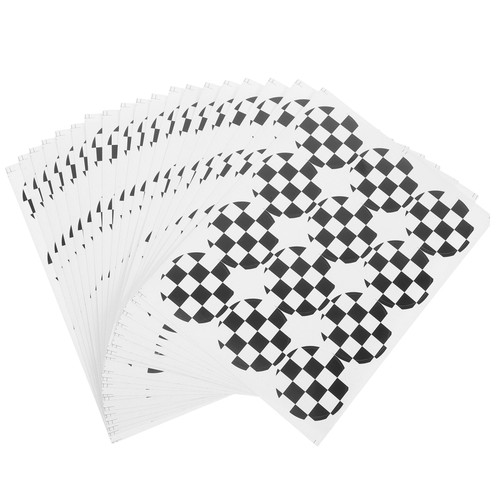 20 Pcs Candy Bag Sticker Decoration Checkered Decals Circle Label Stickers - Afbeelding 4 van 12