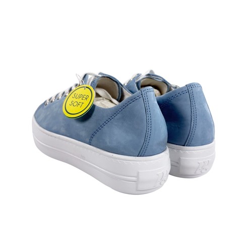 Paul Green Bixby Platform Sneakers Womens Size 9.5 Lago Blue Leather - Picture 3 of 9