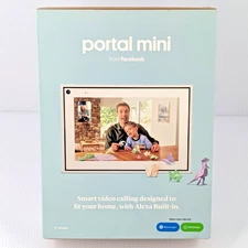 Portal Mini Facebook Black 8"  Smart Hands Free Video Calling Alexa TESTED WORKS
