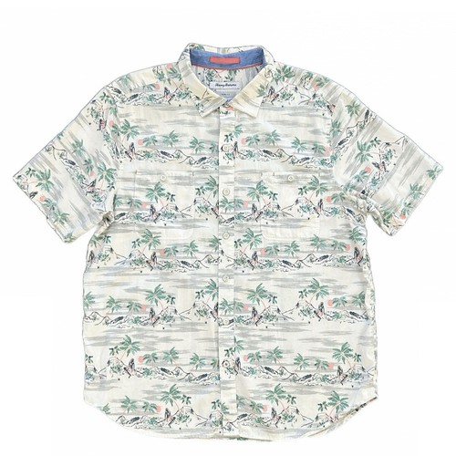 Tommy Bahama Para Hombre Ajuste Hula Niña Abotonado Mangas Cortas Bolsillos Talla XL - Imagen 1 de 9