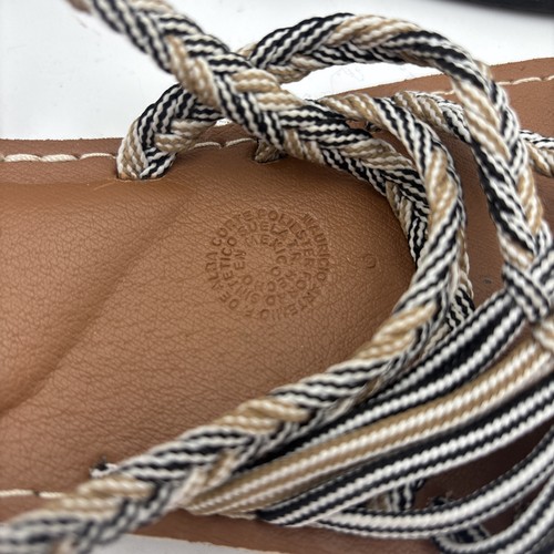 Vineyard Vines Flow handgefertigte bequeme Damen-Sandalen 9 beige Zopf-/Knotenriemen - Bild 6 von 10