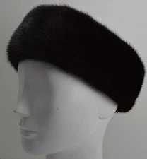 Real Black Mink Fur Headband  New Manufactured in the US
