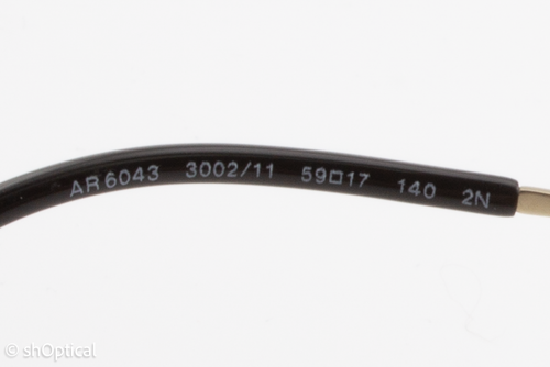 Gafas de sol graduadas redondas doradas 59 mm Giorgio Armani AR6043 3002/11 para mujer - Imagen 6 de 8
