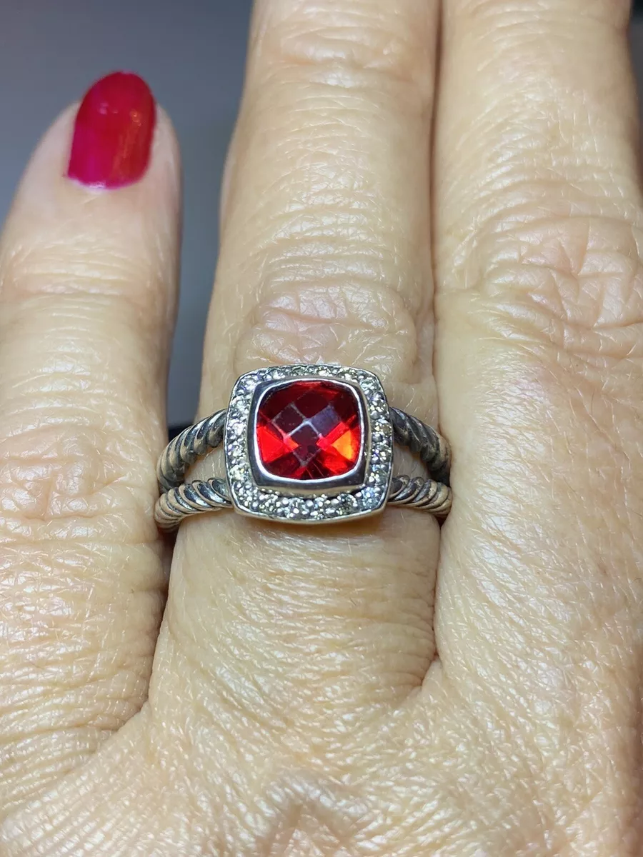 David Yurman Rubelitte Garnet Diamond Petite Albion Ring eBay