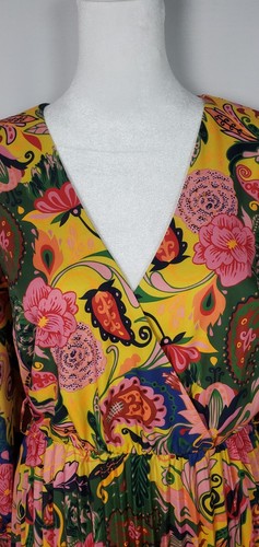 Womens Maxi Dress Small Avant Garde Pleated Wrap Maxi Bold Maximalist Boho - Picture 4 of 15