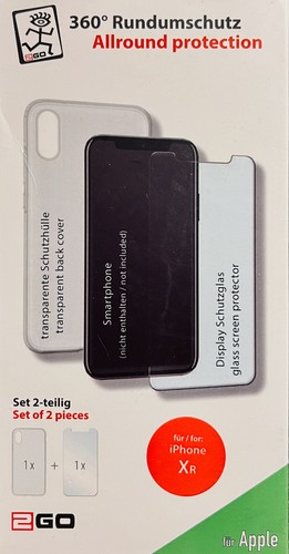 2GO 360° Rundumschutz Set iPhone Xr, Hülle + Displayschutz NEU + OVP