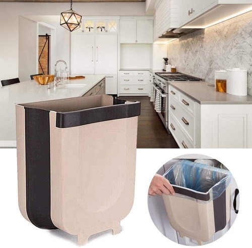 Folding Hanging Trash Can, Collapsible Home Recycle Trash Cans 9 litre Waste Bin - Picture 31 of 33