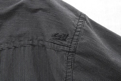 Coastal Mens Shirt L Donut shape Snaps Polycotton Black White Pin stripe - Picture 8 of 10
