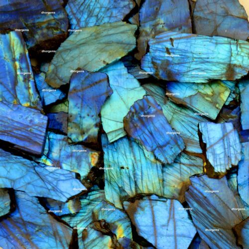 1000cts labradorite blue fire slab natural gemstone slices raw specimen crystal - Picture 1 of 13