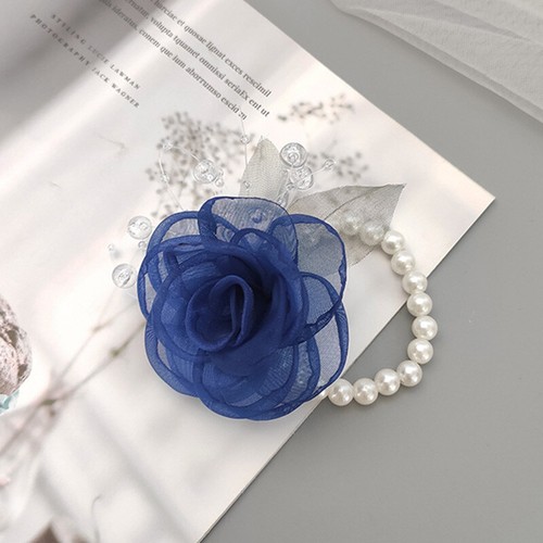 Bridesmaid Wedding Wrist Corsage Wedding Party Prom Hand Flower Pearl Bracelet - Picture 32 of 55