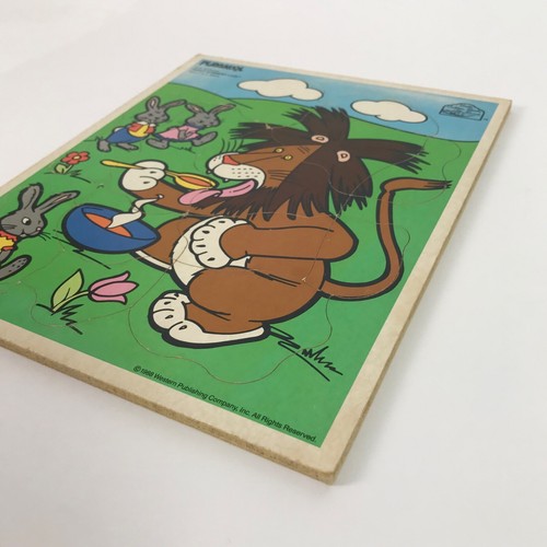 Playskool Vintage TAWNY SCRAWNY LION Wooden Puzzle Jigsaw Preschool COMPLETE - Picture 2 of 2