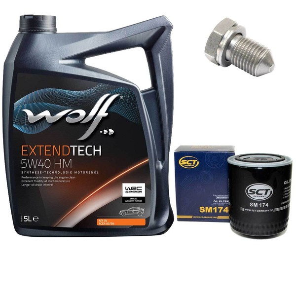 MotoröL Set 5W40 5 Liter + ÖLfilter + ÖLablassschraube FüR Audi Cabriolet A8 2.6-image