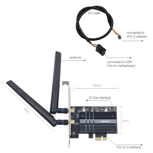 WiFi 6 AX200 PCI-E WiFi Card BT5.2 Dual Band AX3000Mbps Desktop AX200NGW 802.... - Picture 7 of 8