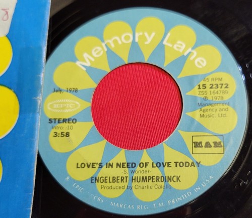 Engelbert Humperdinck - After the Lovin' - Love's Need Today - 45RPM Record - Picture 3 of 8