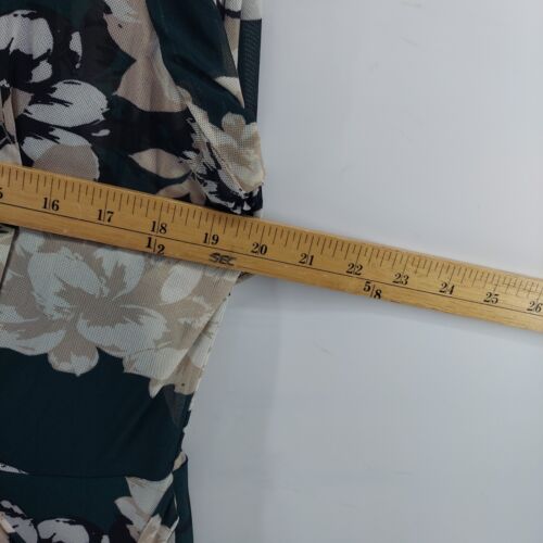 Calvin Klein Vestido Mujer Talla 14 Elástico Manga Corta Verde Floral Imitación Envolvente - Imagen 7 de 13