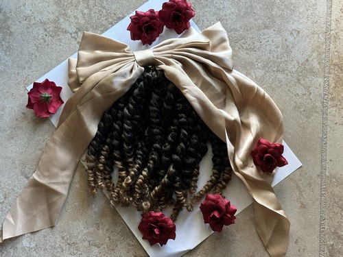 Hair Bows for Girls Grosgrain Ribbon .Hair Bow With Clip /Curly Wig Extension - Picture 10 of 16