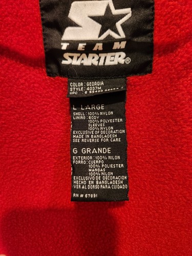 Vintage Team Starter Georgia Bulldogs Zipped Warm Jacket Men's LARGE RN #67891 - Picture 8 of 9