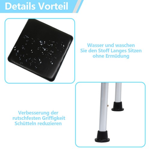 Toilettenstuhl Höhenverstellbar Nachtstuhl Antirutschenden Toilettenhilfe ABS - Bild 11 von 11