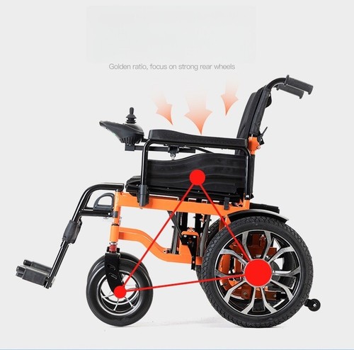 500W Dual Motor Lightweight Folding Electric Wheelchair Steel Powerchair 24V12Ah - Picture 8 of 12