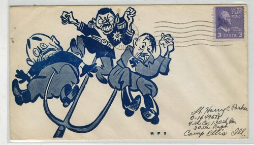WW2 Patriotic 1945 HITLER TOJO MUSSOLINI SATIRE SCARCE BY ROBERT PRICE