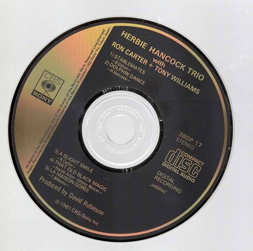 HERBIE HANCOCK TRIO WITH RON CARTER TONY WILLIAMS JAPAN CD 38DP 17 GOLD FACE CBS - Picture 2 of 3