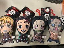 Demon Slayer 5 Inch Plush Hangers Set of 4 Tanjiro, Inosuke, Nezuku, Zenitsu