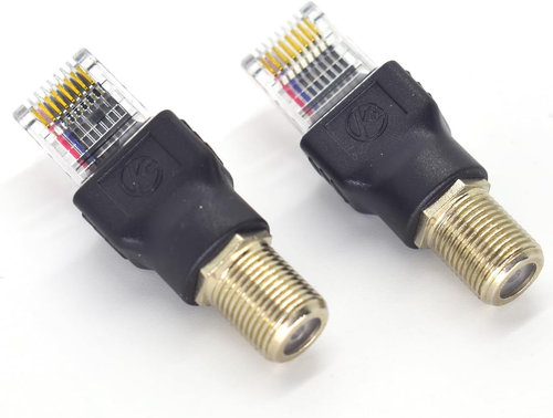 2PCS RF to RJ45 Converter Adapter F Female to RJ45 Male Coaxial Barrel Coupler A - Picture 7 of 12