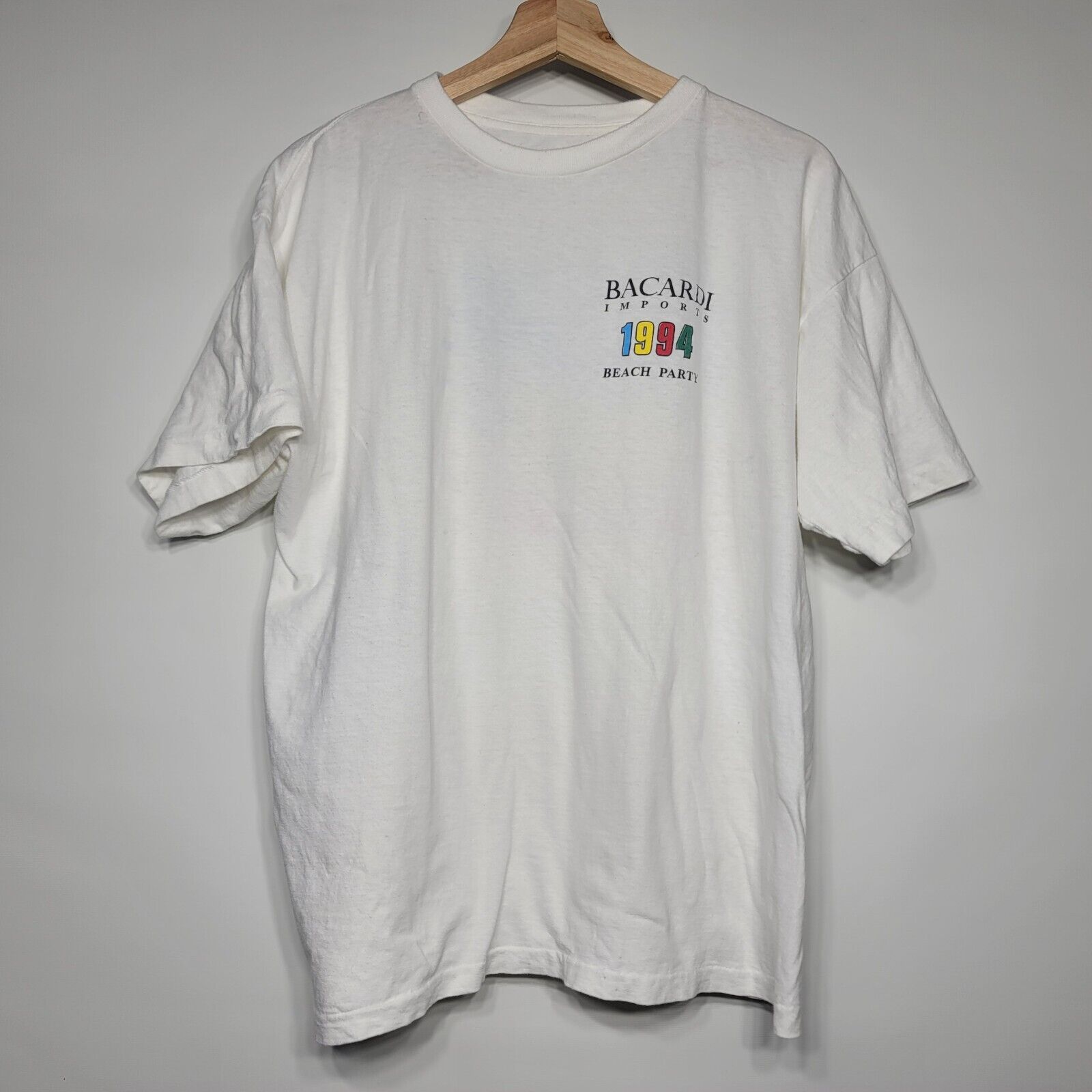 Vtg Bacardi Rum Imports Beach Party 1994 XL T Shirt Single Stitch 