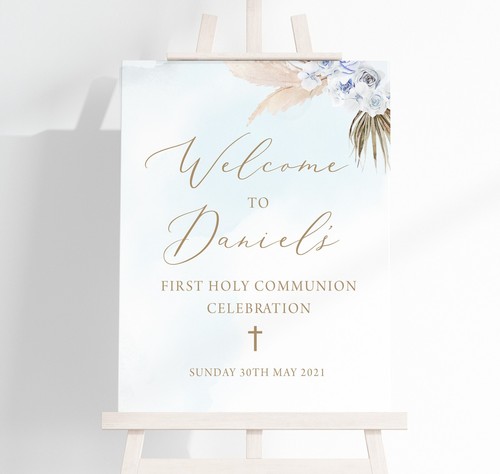 PERSONALISED FIRST HOLY COMMUNION SIGNS, Welcome Sign Pierwszej Komunii Świętej - Picture 6 of 9