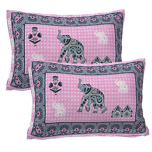 Loom N Bloom Jaipuri Hand Screen Print Cotton 1 Bedsheet 2 Pillowcover "90x108" - Picture 4 of 4