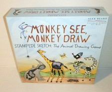 MONKEY SEE, MONKEY DRAW Animal Sketch Board Game - Ages