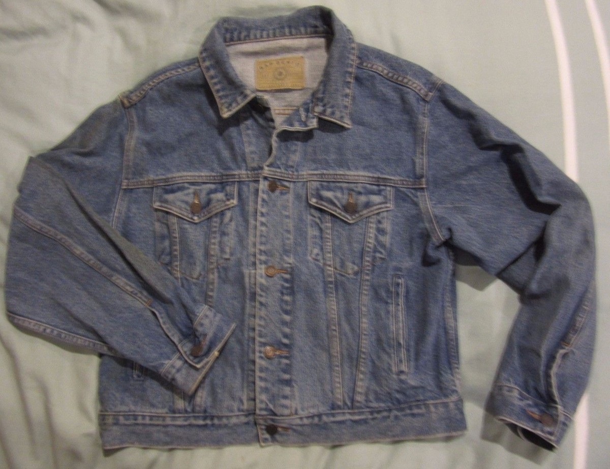 Vintage 1990s GAP Denim Jean Jacket men's large 90s Coat
