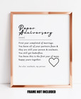 Paper anniversary definition print, first wedding anniversary gift, husband/wife